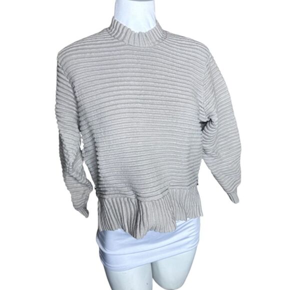 Varley Mock turtleneck knit top XS Extra Small Cream wheat long sleeve - Picture 1 of 10